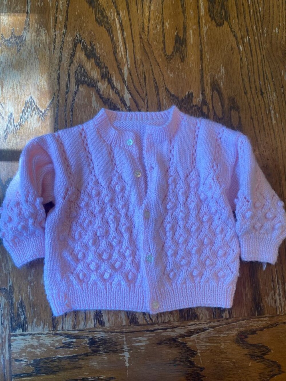 Handmade Pink Knitted Baby Cardigan 3T